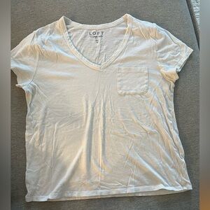 LOFT White Short Sleeve Relaxed T-Shirt